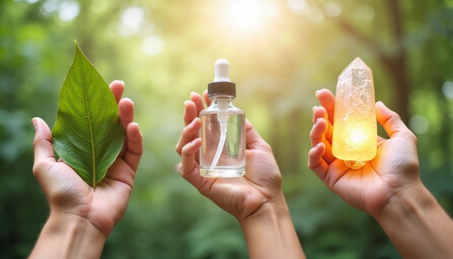 Three hands holding natural ingredients, symbolizing the three key principles of Enerzavion